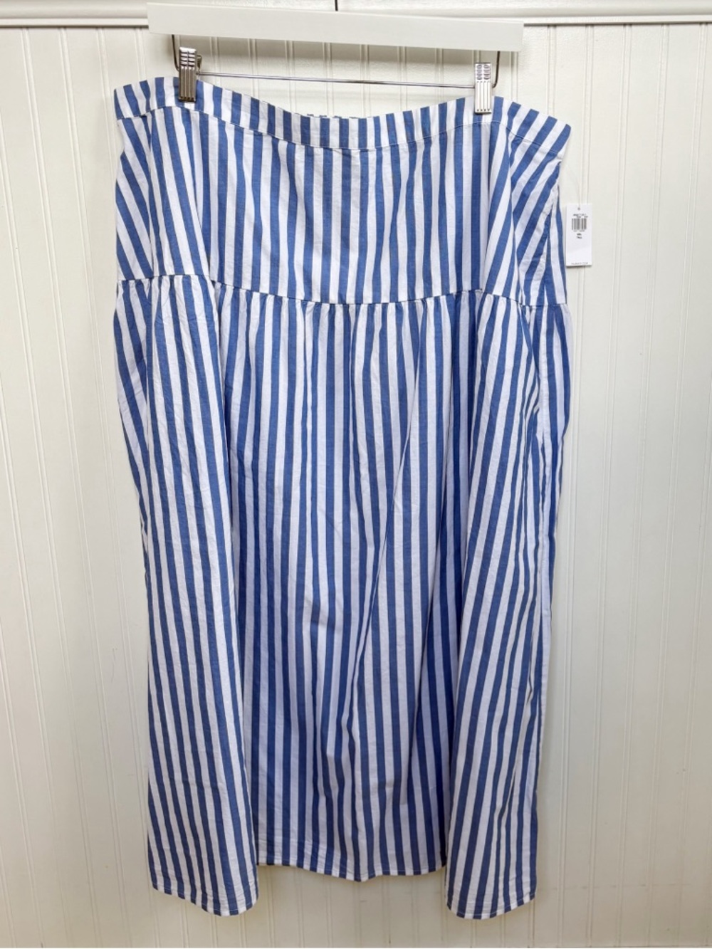 Old Navy Blue & White Vertical Stripe Pull On Maxi Dress Plus Size XXL Tall NEW - Picture 1 of 5